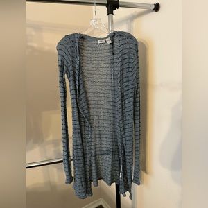 Daytrip Blue/Black Striped Long Sweater - Small